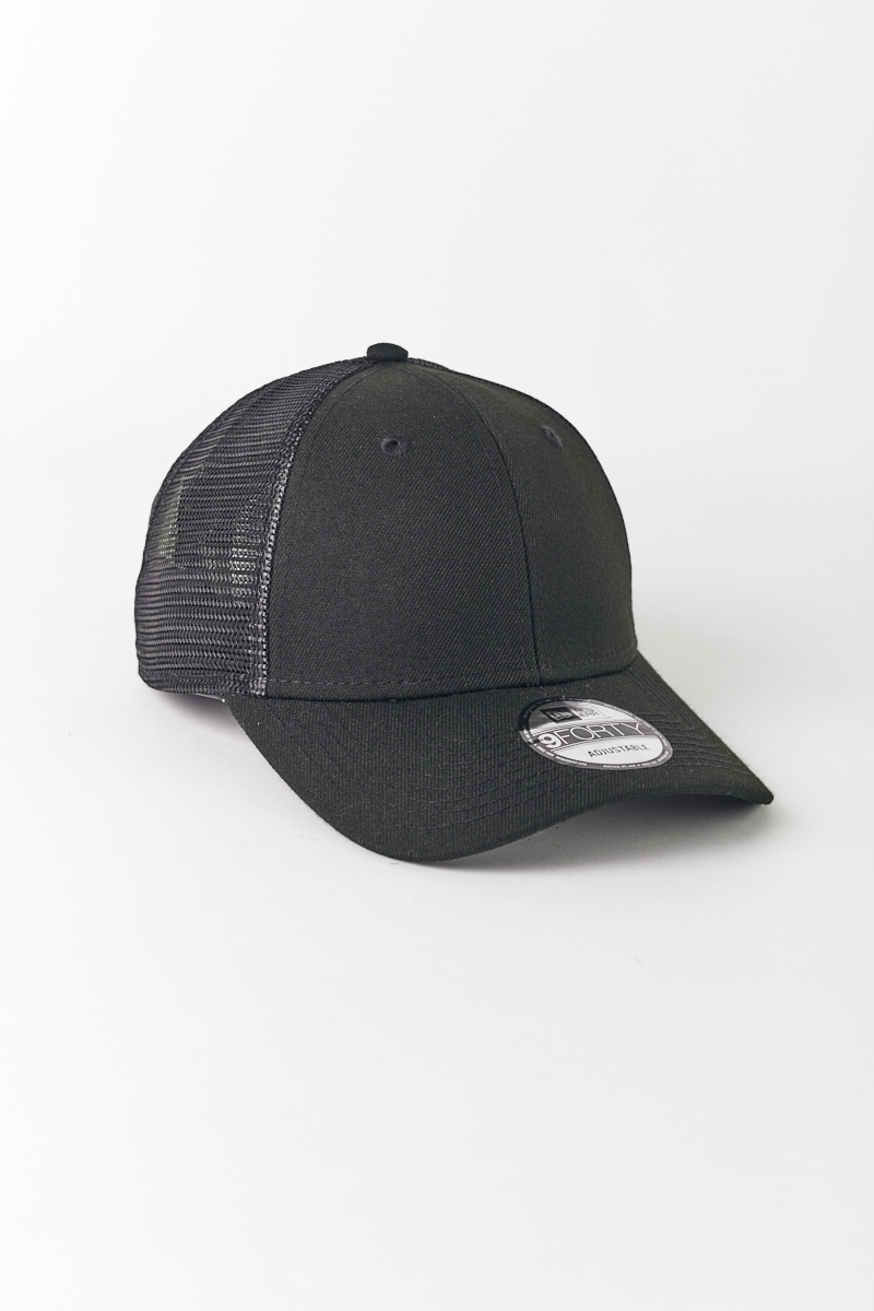 Blank 9FORTY Adjustable Trucker Cap in Black | Stateside Sports