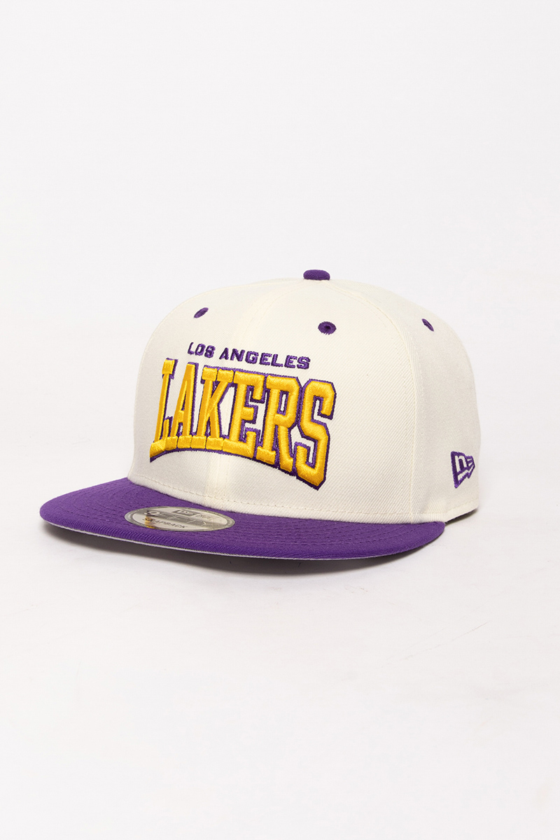 New Era Chrome Otc Kids 9forty Snapback Los Angeles Lakers Cap in White