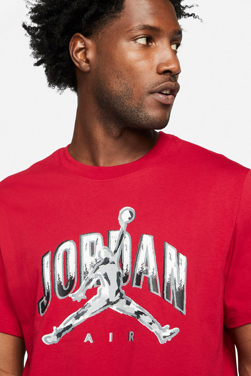 Jordan Air Short Sleeve Crew T-Shirt in Red | Stateside Sports