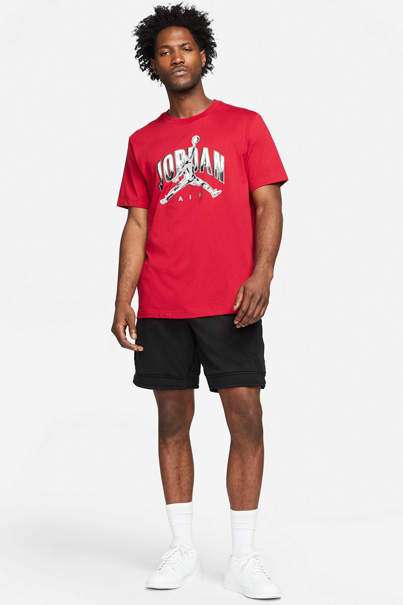 Jordan Air Short Sleeve Crew T-Shirt in Red | Stateside Sports