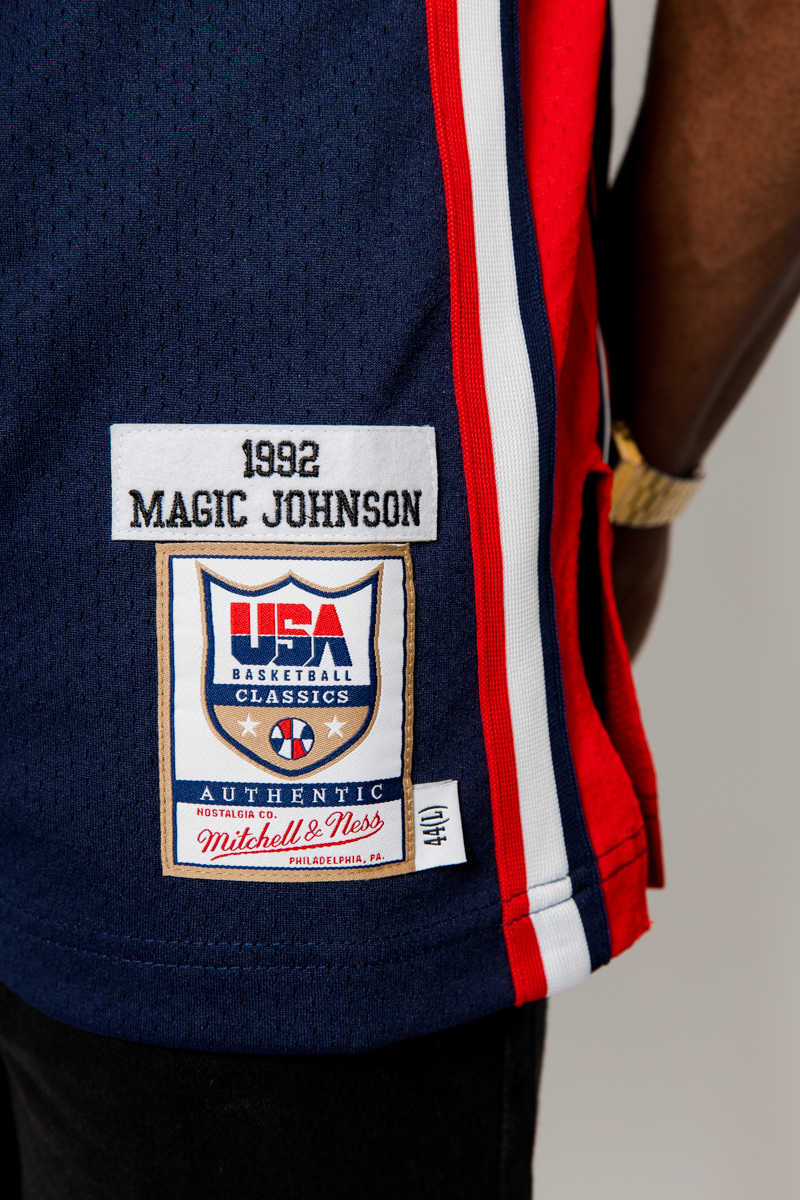 Men's Mitchell & Ness Magic Johnson Navy USA Basketball Home 1992 Dream Team Authentic Jersey