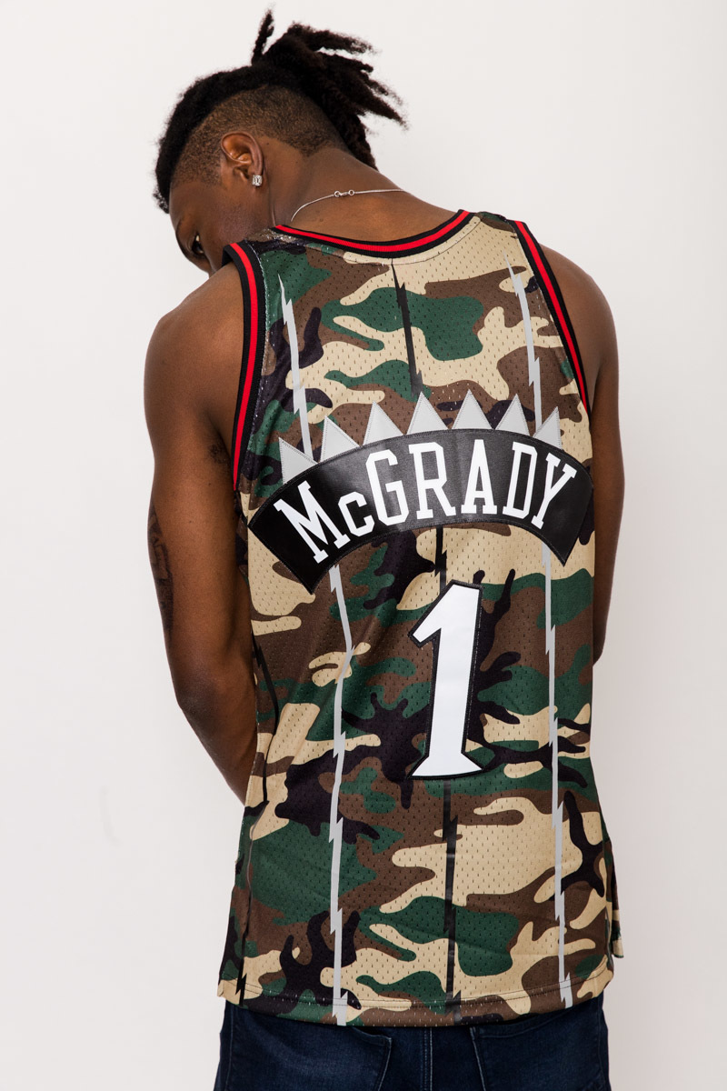 Toronto Raptors McGrady Tiger Camo Green Classic Jersey in 2023