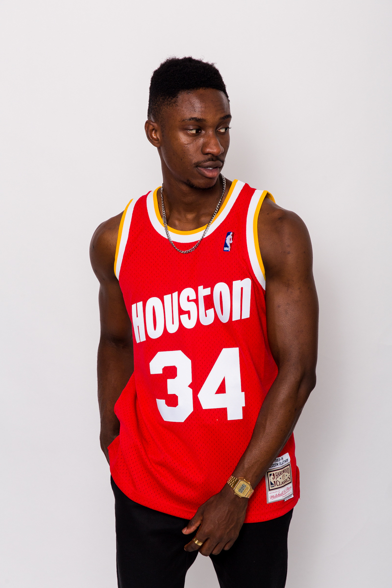 Hakeem Olajuwon Houston Rockets Hardwood Classics Throwback NBA