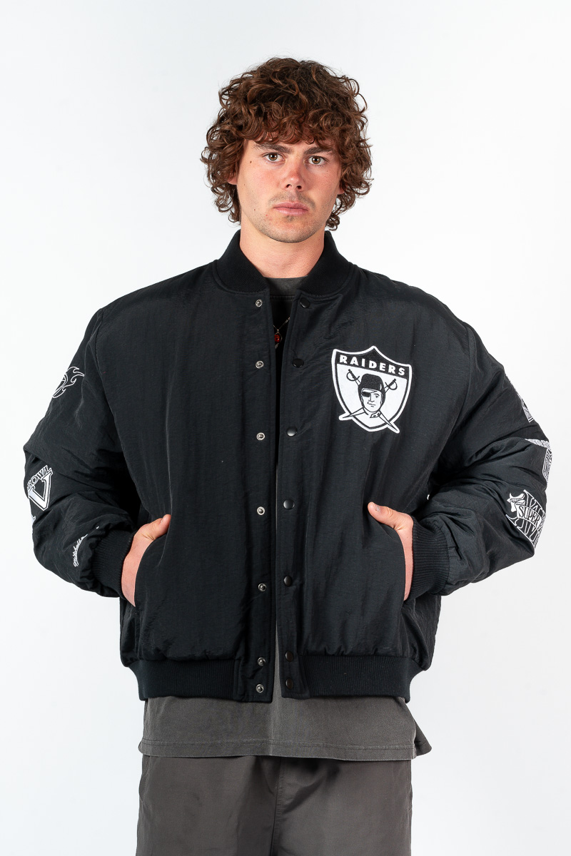 RAIDERS レザージャケット スーパーボウルチャンピオン OAKLAND/VEGAS RAIDERS 3 TIME SUPER BOWL CHAMPIONS Polyester