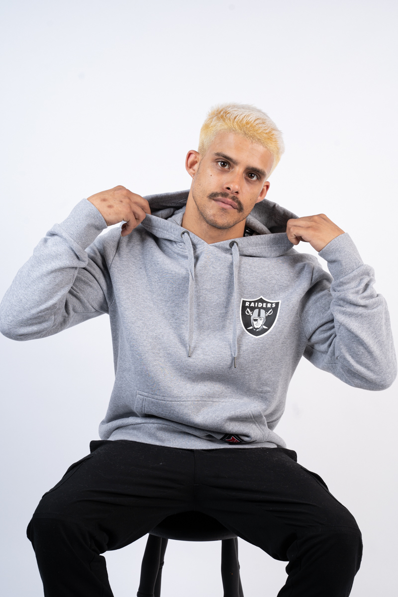 Raiders Duke Hoodie Mens Grey Black