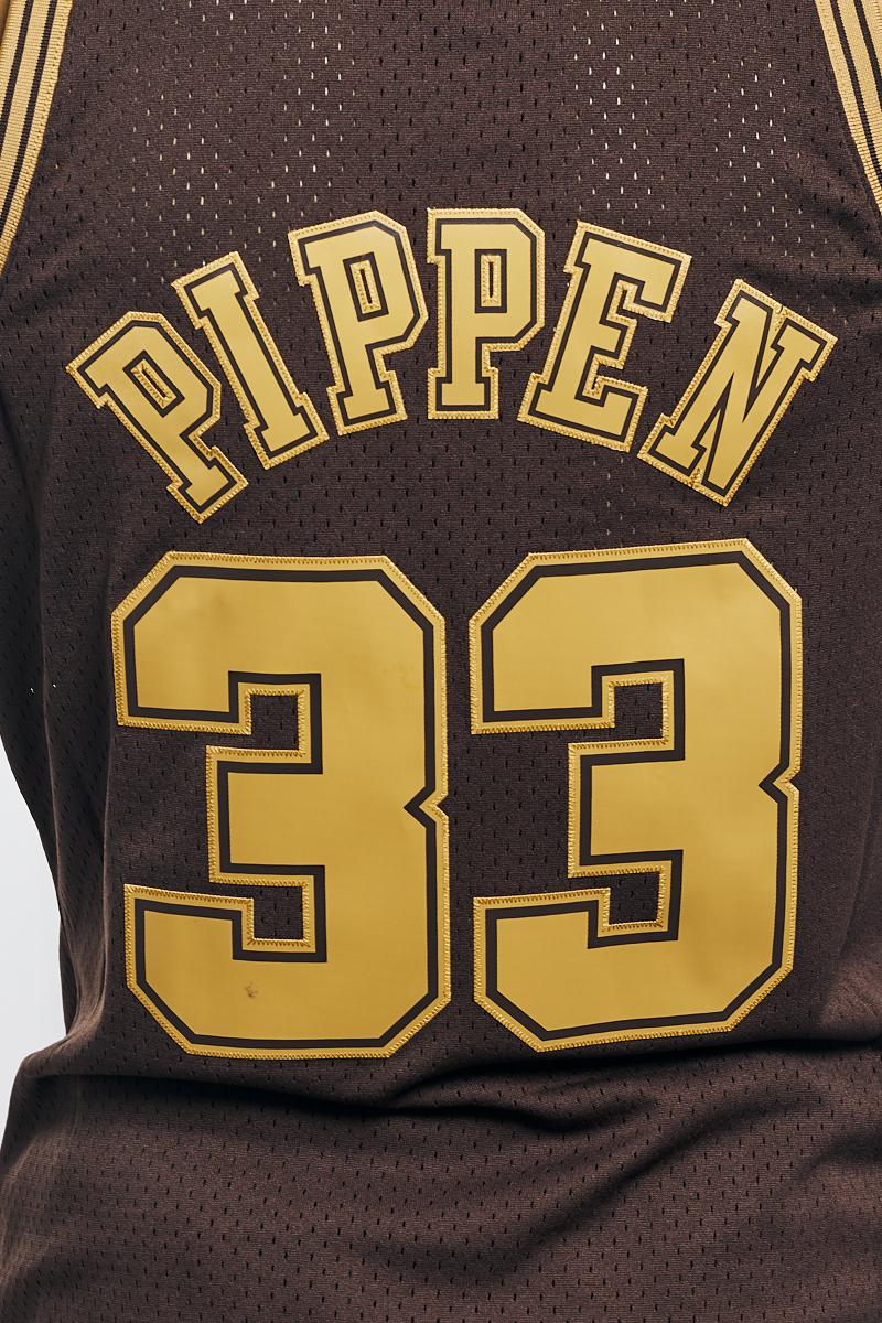 Scottie Pippen Gold Toile Hardwood Classic Jersey Mens - Black