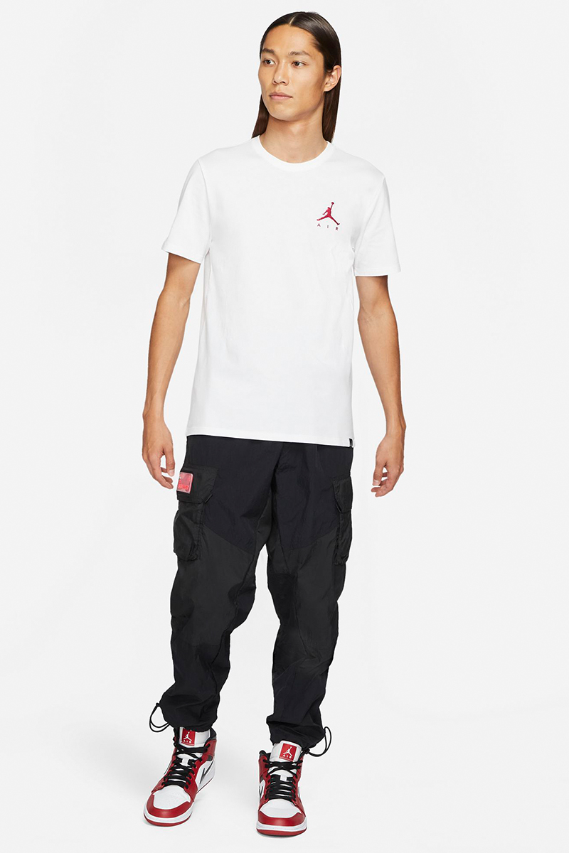Jordan Jumpman Air Embroidered TShirt in White/Red Stateside Sports