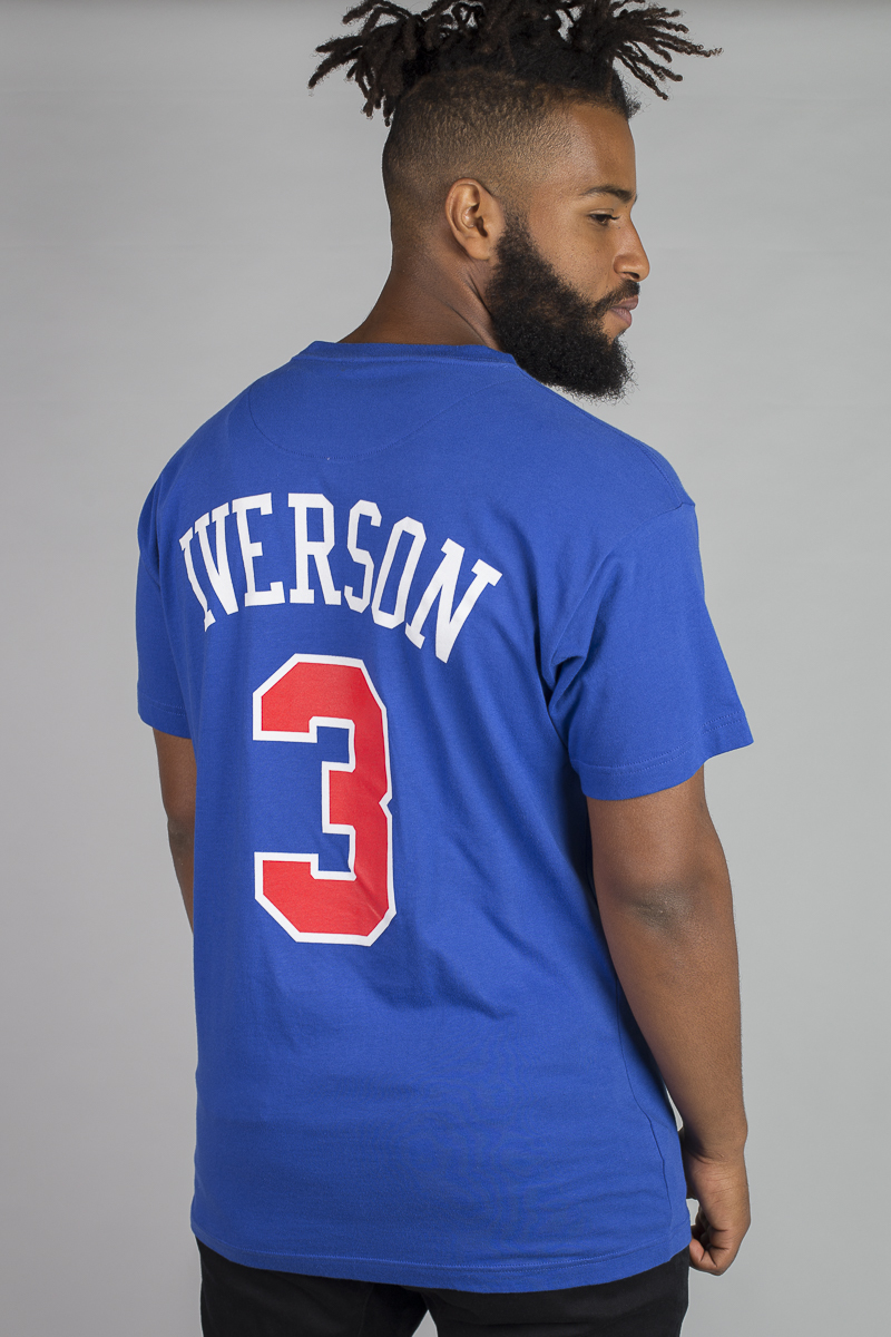 PHILADELPHIA 76ERS NAME AND NUMBER ALLEN IVERSON- BLUE MENS | Stateside ...