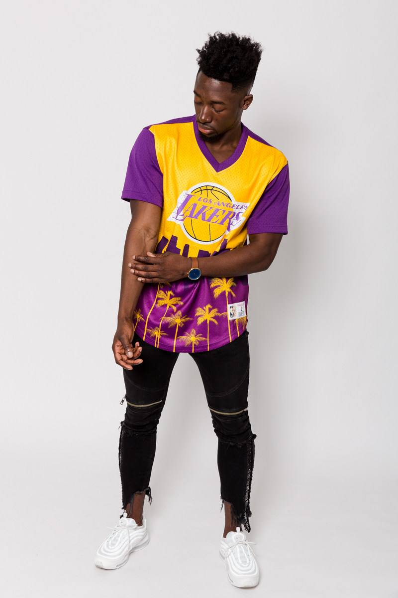 Mitchell & Ness - NBA Fashion Mesh V-Neck Jersey - Lakers – #OVERFLOW