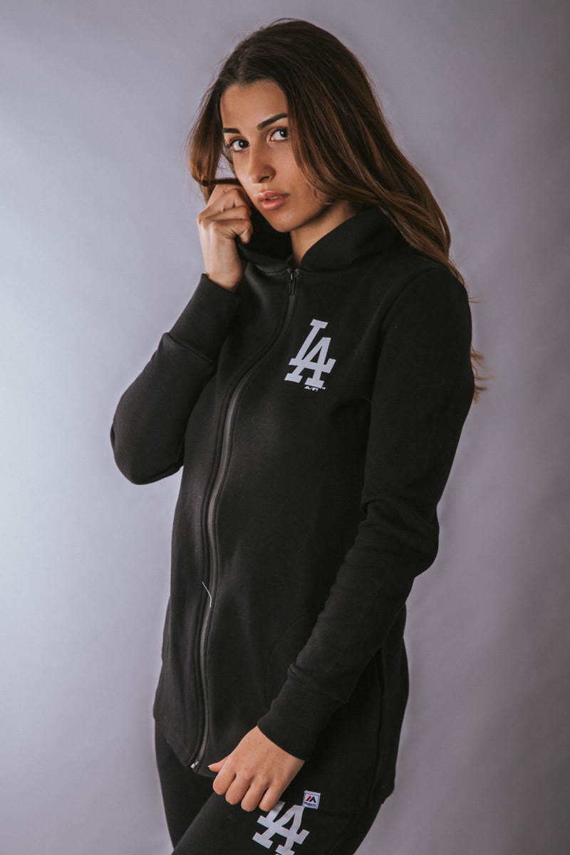 NEW YORK YANKEES AIRLAYER ZIP HOODIE - BLACK WOMENS