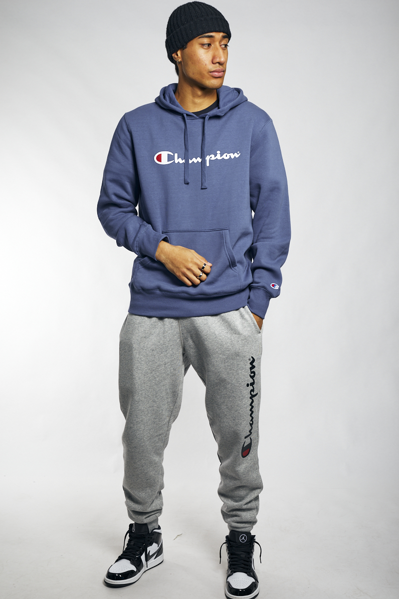 Champion Script Hoodie in Chambray | Stateside Sports