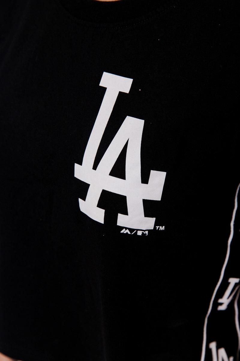 LOS ANGELES DODGERS PILSEN CROPPED T-SHIRT- WOMENS BLACK | Stateside Sports