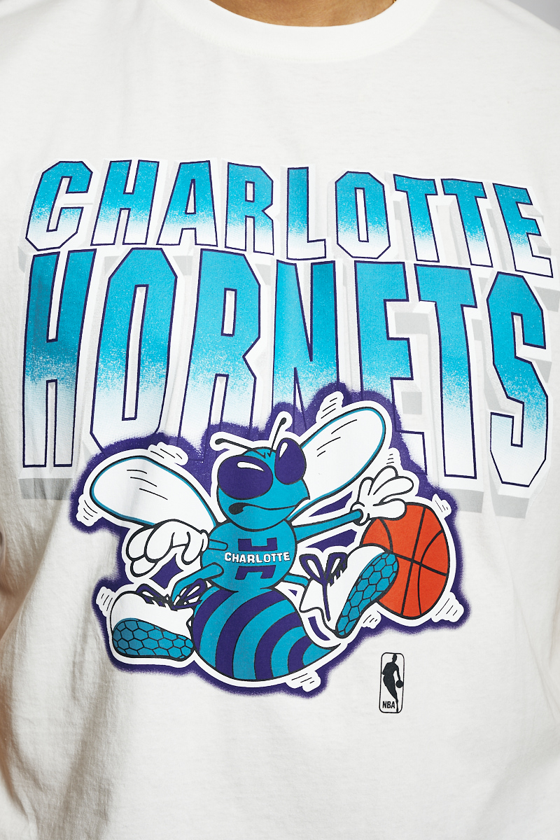 Charlotte Hornets Vintage 90 S Block Blur Tee In Vintage White Stateside Sports