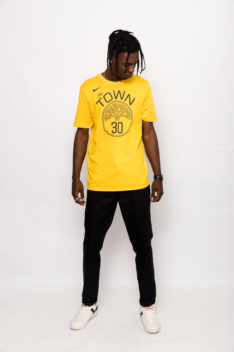 Steph Curry Golden State Warriors Earned Edition Nike Dry T Shirt Yellow Stateside Sports