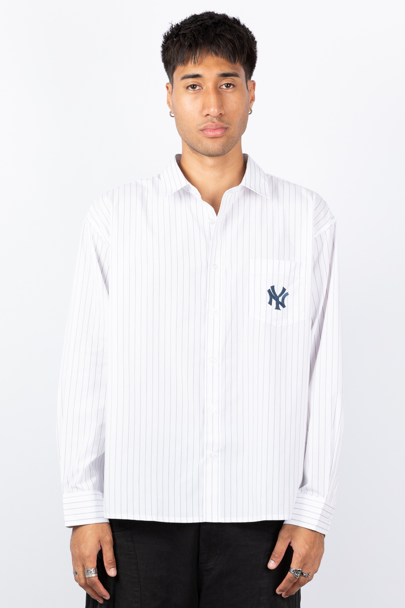 NY Yankees Pinstripe Button Up Shirt | Stateside Sports