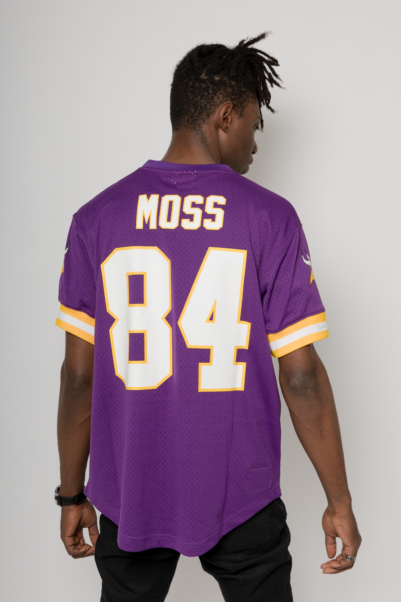Randy Moss Minnesota Vikings Mitchell & Ness Retired Player Name & Number  Acid Wash Top - Purple
