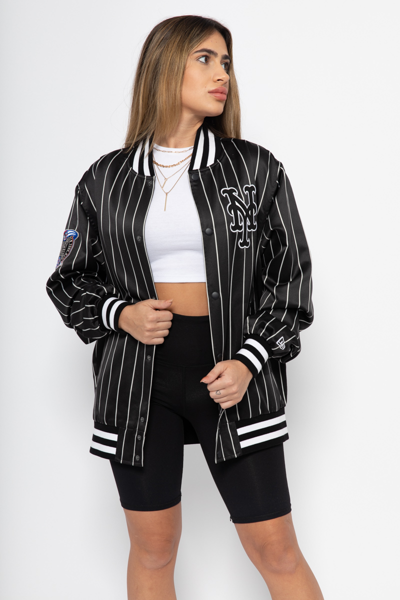 Pinstripe hotsell varsity jacket