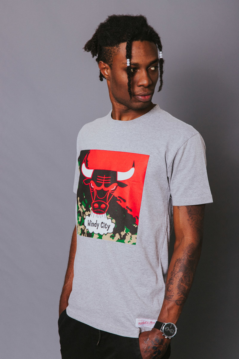 CHICAGO BULLS CAMO PAINTBRUSH T-SHIRT- MENS GREY | Stateside Sports