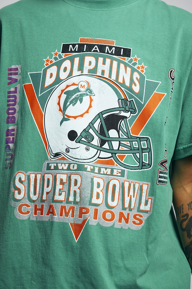 Mitchell & Ness - Miami Dolphins Vintage Super Bowl Tee in Faded Teal