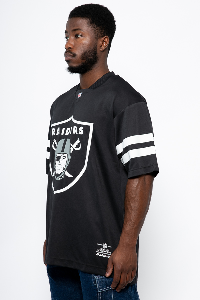 Majestic NFL Mens Mesh Jersey Short Sleeve Oakland Raiders Black Size XXL