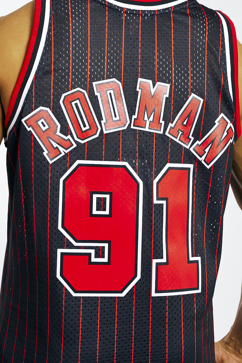Mitchell & Ness NBA Swingman Jersey Chicago Bulls 1995-96 Dennis Rodman #91 Men Jerseys Black in Size:M