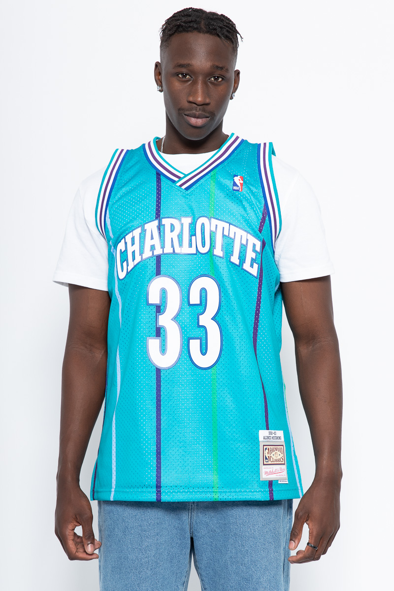 Mitchell & Ness Boys Youth Alonzo Mourning Teal Charlotte Hornets