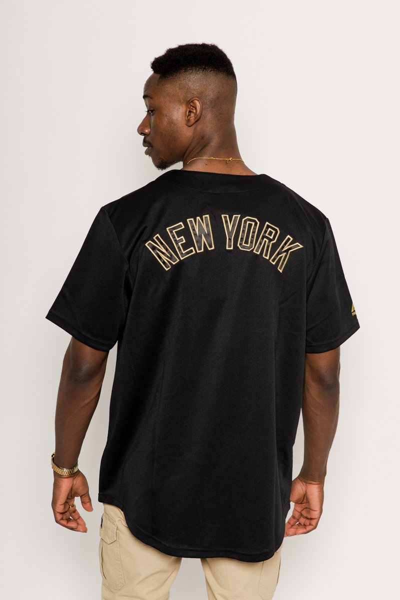 Men's New York Yankees White Gold & Black Gold Jersey - All