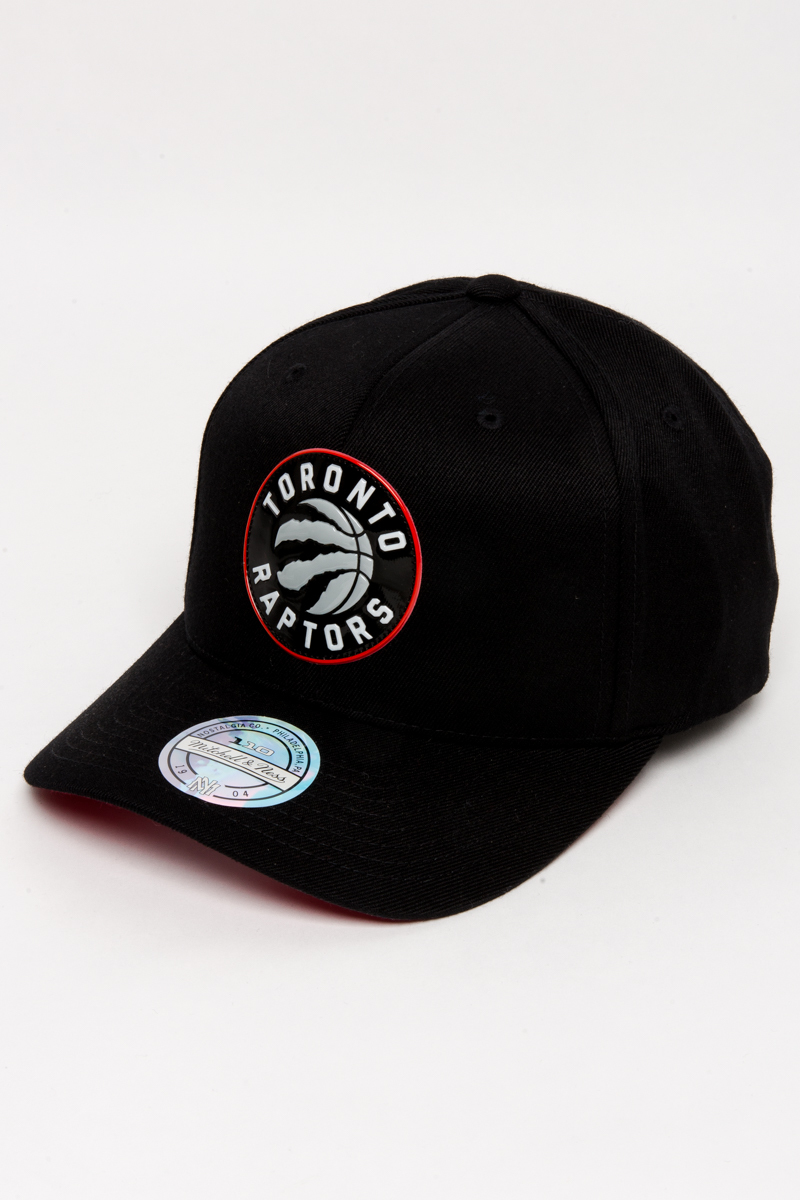 TORONTO RAPTORS MITCHELL AND NESS CHROME LOGO 110 SNAPBACK- BLACK