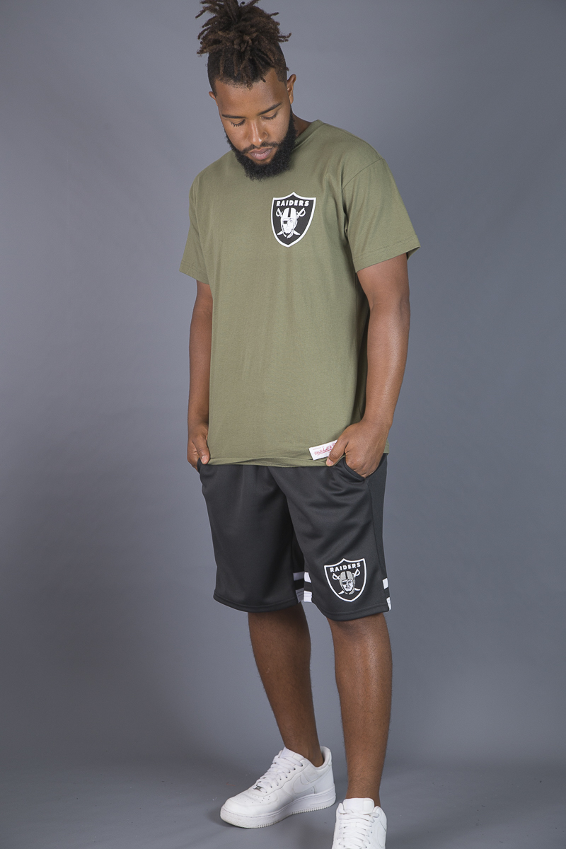 OAKLAND RAIDERS POLYESTER MESH SHORT BLACK MENS Stateside Sports