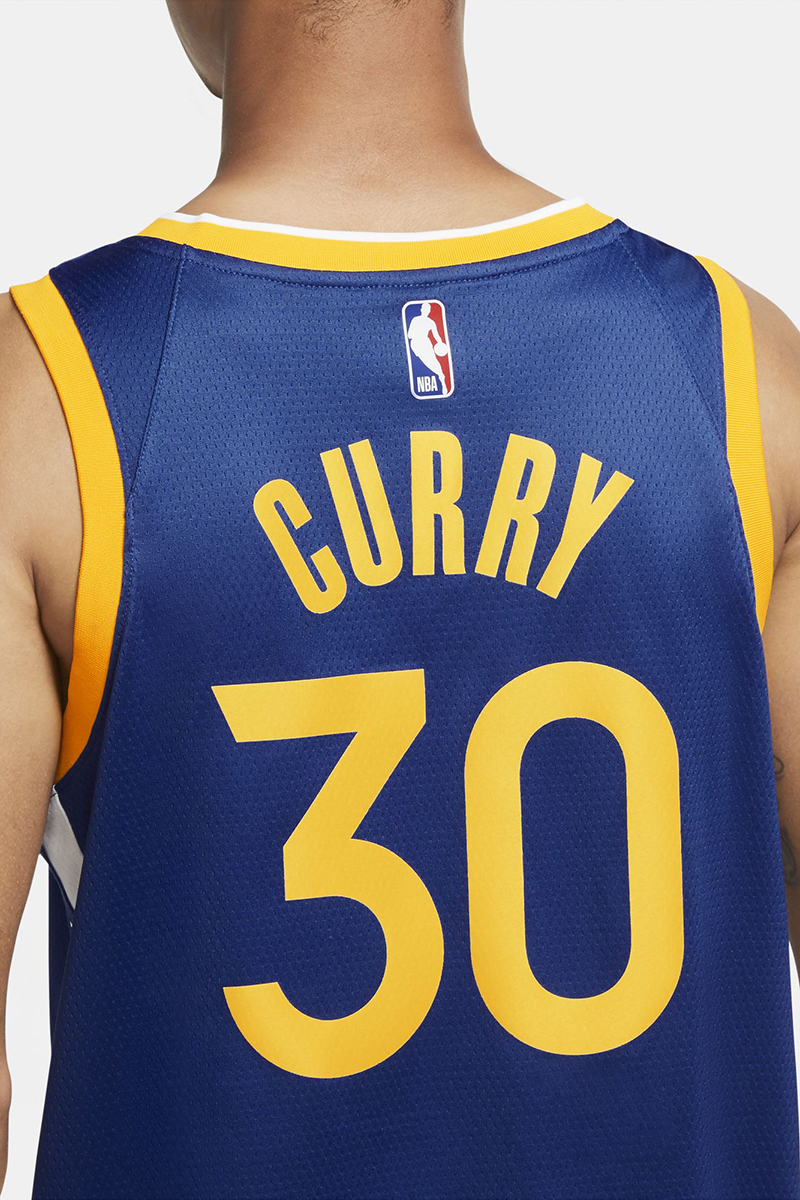 Nike Men's Golden State Warriors Stephen Curry #30 Blue Dri-Fit Swingman Jersey, Medium