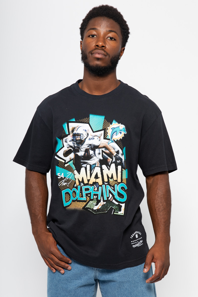 CustomCat Miami Dolphins Retro NFL T-Shirt Ash / S