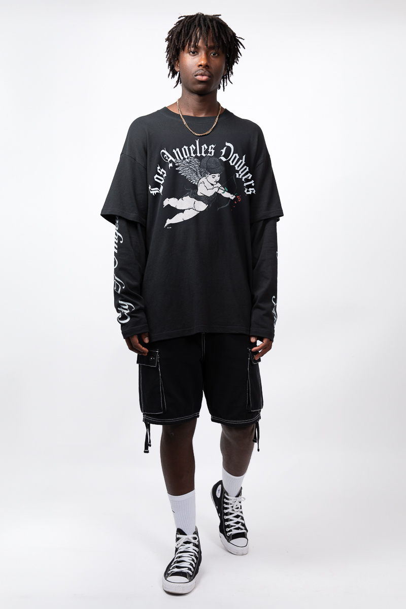 LA Dodgers Cupid City Mock Layer Long Sleeve Tee | Stateside