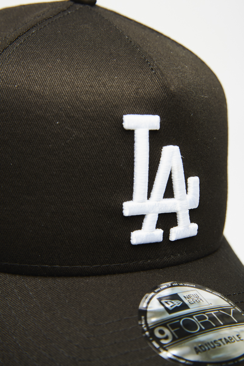 Dodgers White Logo 9Forty A-Frame Snapback- Black/White | Stateside Sports