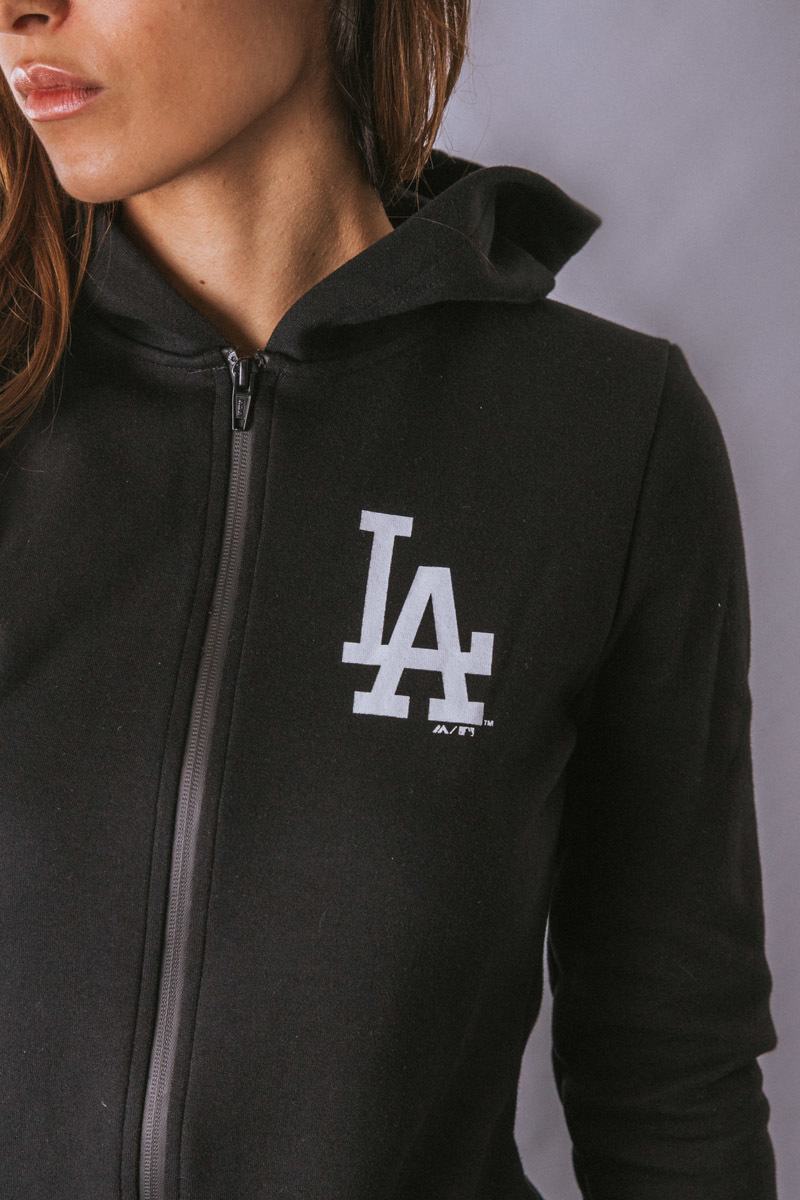 NEW YORK YANKEES AIRLAYER ZIP HOODIE - BLACK WOMENS