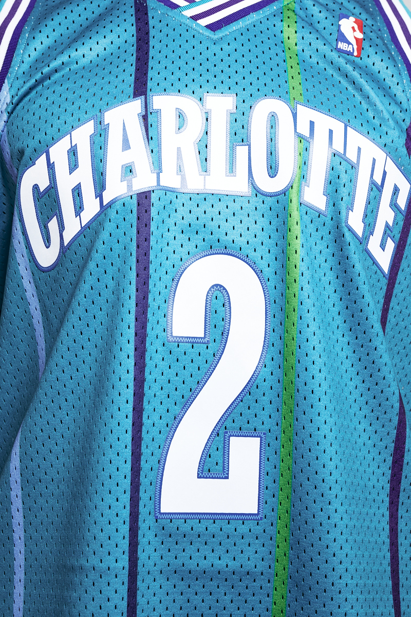 Larry Johnson Charlotte Hornets HWC Throwback NBA Khaki Black