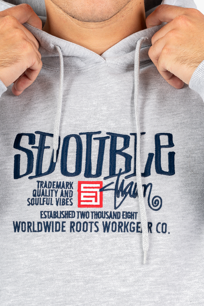 S/Double エスダブル フーディ ロゴ グレー Workgear Hood S-Double Workgear Hood GREY HEATHER | Glue Store