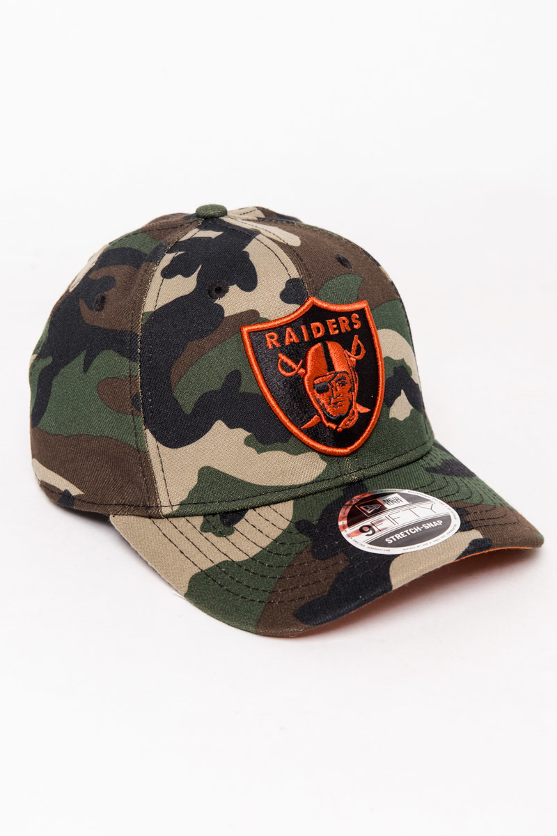 OAKLAND RAIDERS STRETCH-SNAP 9FIFTY SNAPBACK- CAMO/ORANGE | Stateside ...