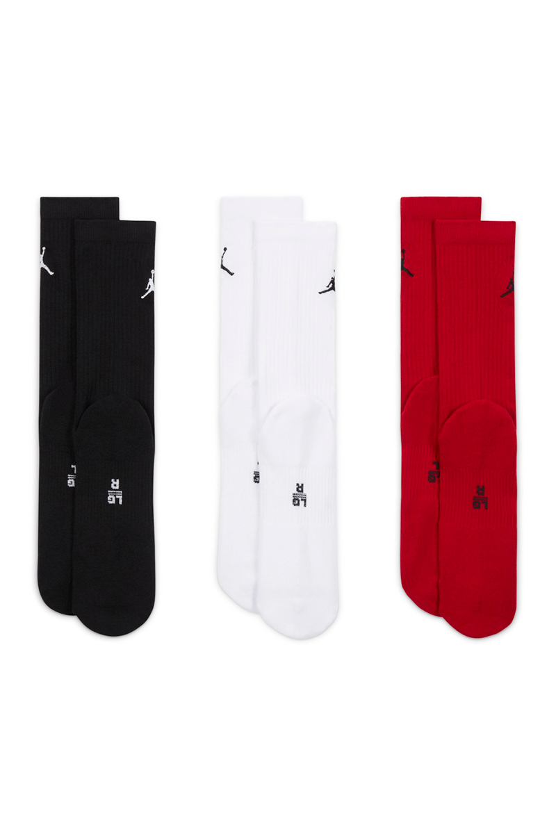 Jordan 3 Pack Everyday Crew Socks in Multi | Stateside Sports