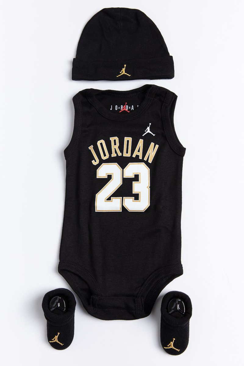 Jumpman Bodysuit, Hat and Booties Baby Box Set Stateside Sports