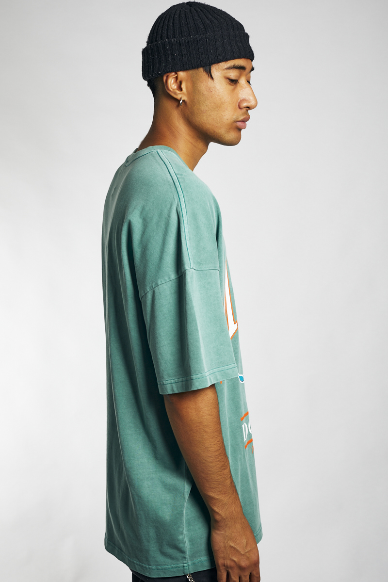 Miami Dolphins Vintage NFL Oversized Arch Tee in Teal