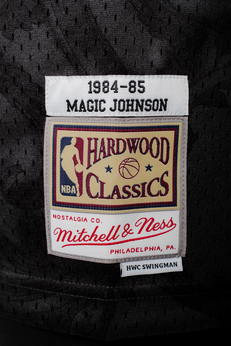 Magic Johnson Gold Toile Hardwood Classic Jersey Mens - Black