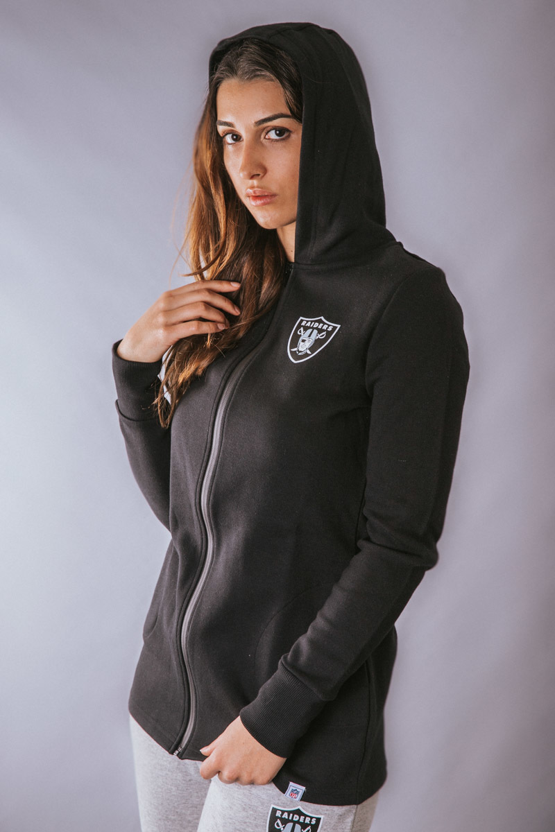 OAKLAND RAIDERS AIRLAYER ZIP HOOD - BLACK WOMENS | Stateside Sports