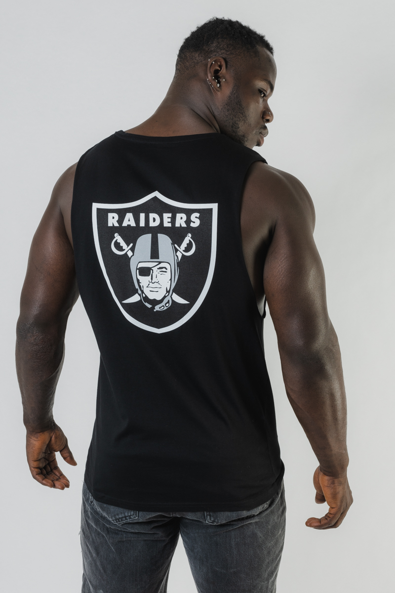 New Era Men's Oakland Raiders NFL Logo Mesh Tank Top Sleeveless Tee Grey New