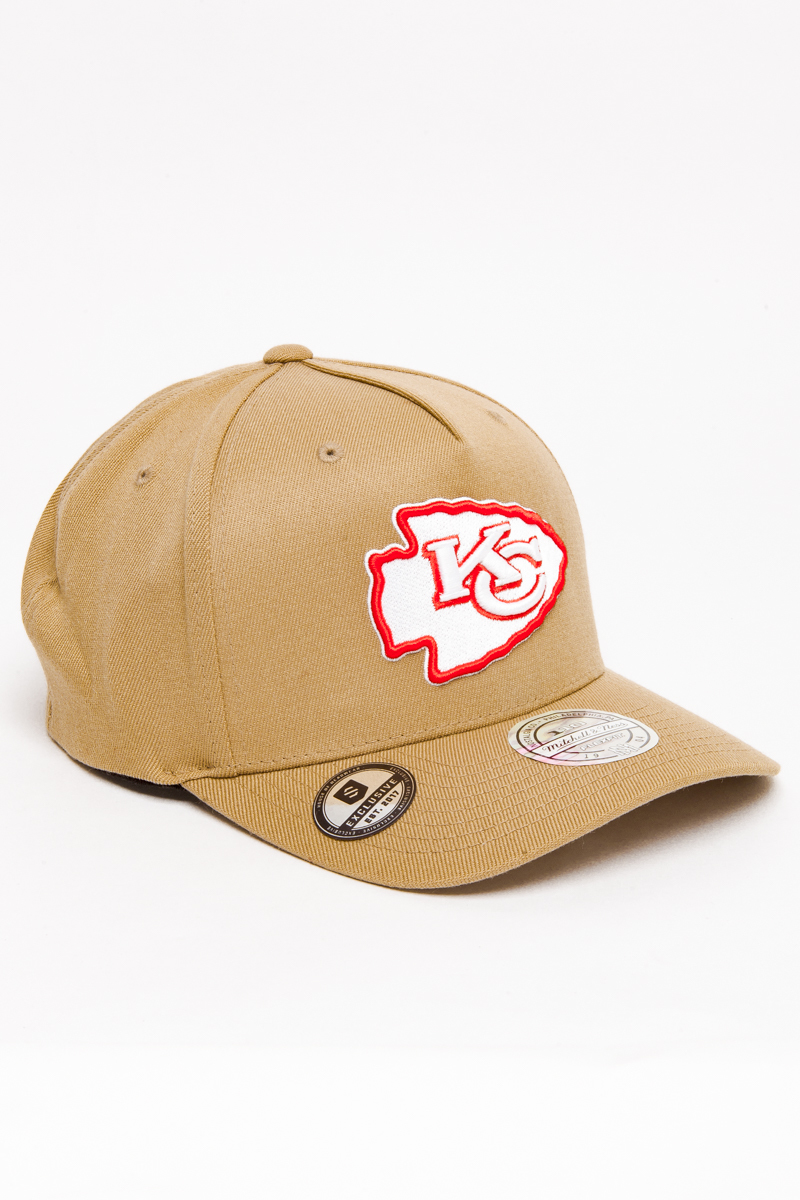 KANSAS CITY CHIEFS MITCHELL AND NESS EXCLUSIVE WHEAT PINCH 110 SNAPBACK-  TAN