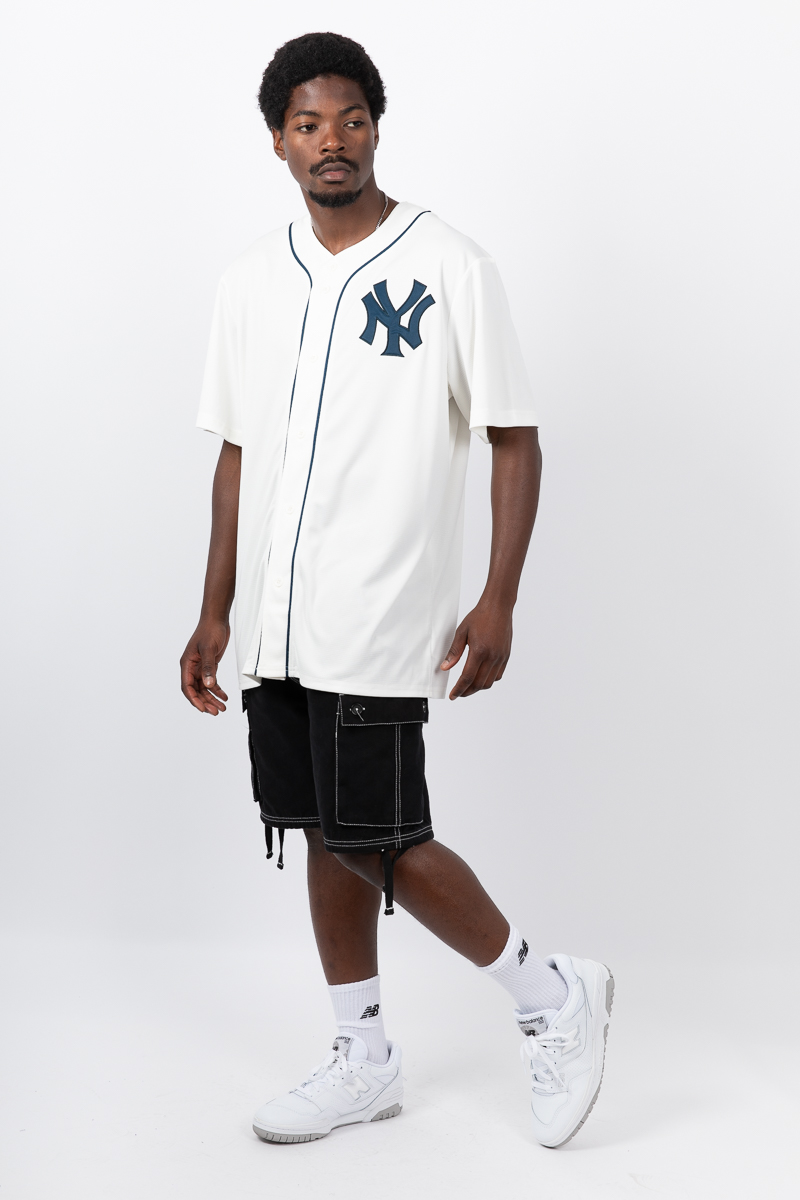 Yankees ボタンアップシャツ XL ネイビー MIRAGE 