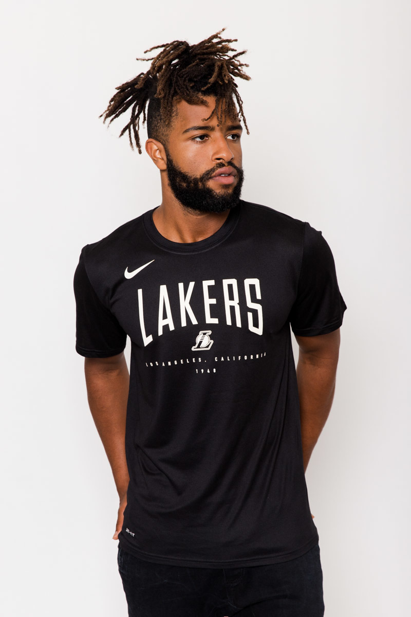LOS ANGELES LAKERS NIKE DRY NBA TEAM T-SHIRT- MENS BLACK
