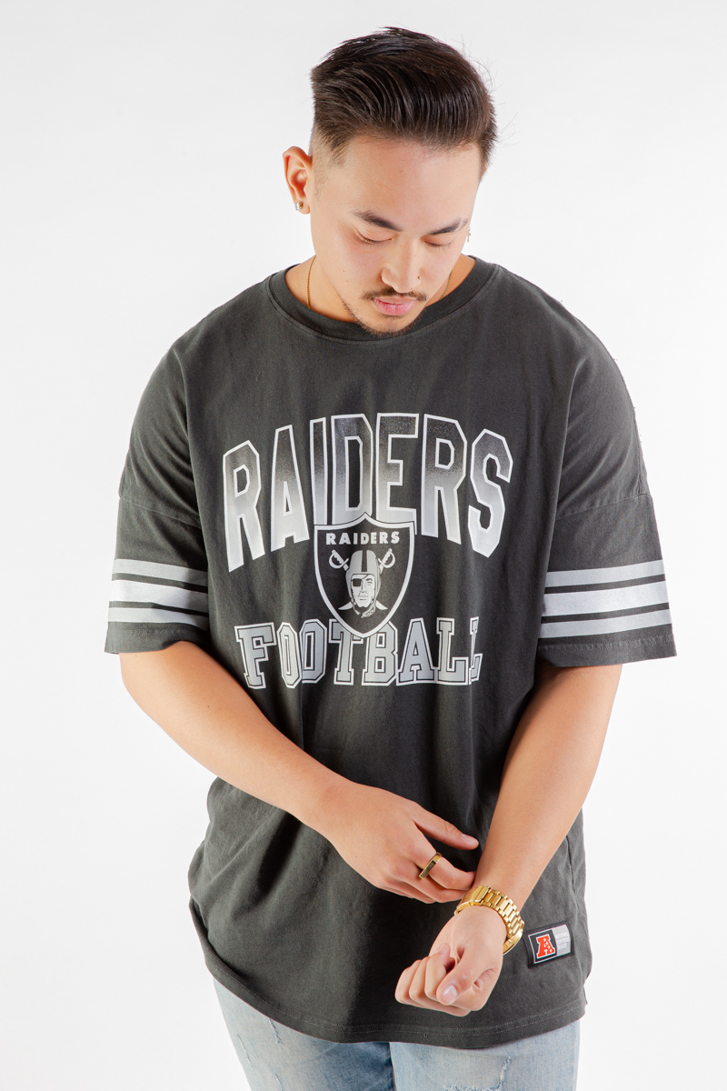 Vintage NFL Striped Sleeve Over Sized T-shirt