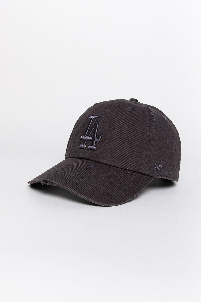 LA Dodgers Distressed Dark Charcoal 47 Clean Up Cap Stateside Sports