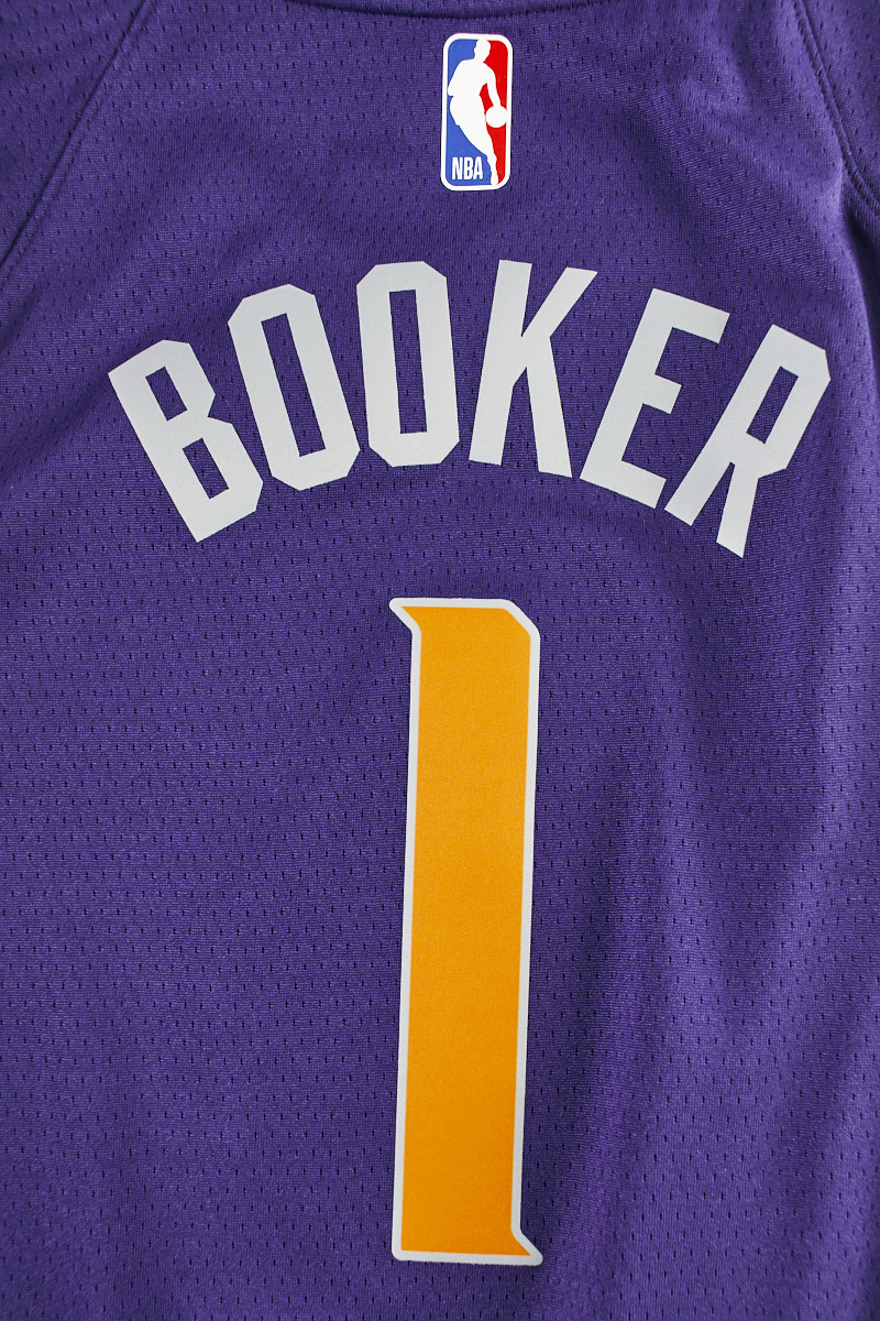 Nike Men's Phoenix Suns Devin Booker #1 Dri-Fit Icon Swingman Jersey, XXL, Purple